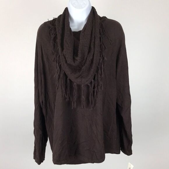 Style & Co Plus Size Cowlneck Fringed Sweater size 1X - Picture 2 of 3